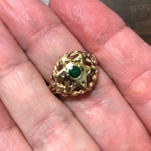 14k gold emerald Star of David ring